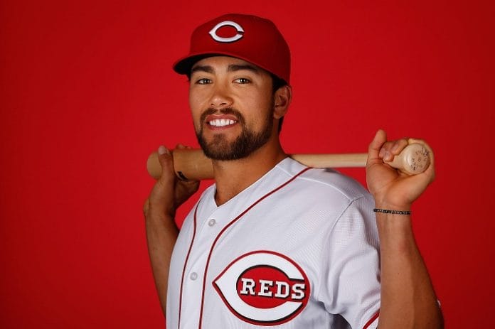 GOODYEAR, AZ - FEBRUARY 24: Alex Blandino #89 of the Cincinnati Reds poses for a portrait during spring training photo day at Goodyear Ballpark on February 24, 2016 in Goodyear, Arizona Christian Petersen/Getty Images/AFP