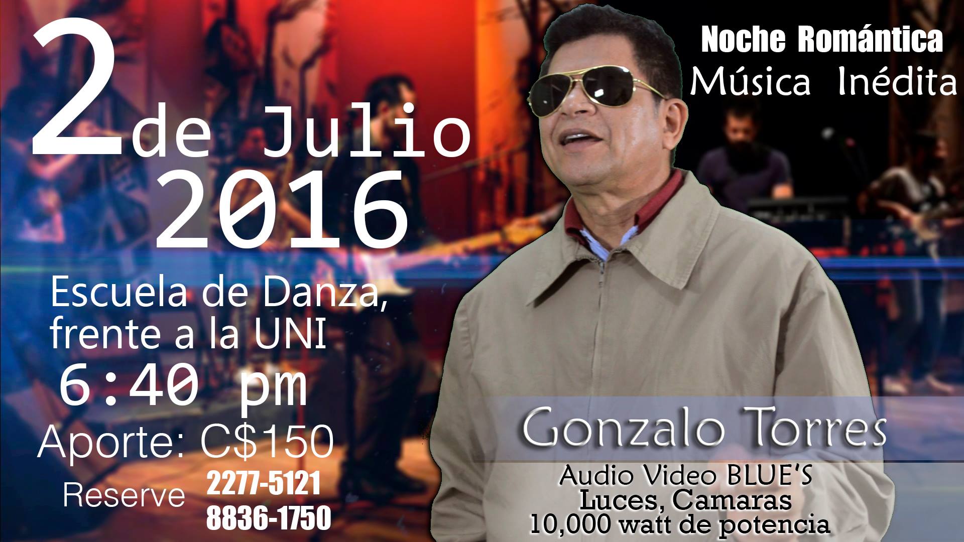 Gonzalo Torres invita al lanzamiento de su disco “Gracias” en Academia Nicaragüense De La Danza
