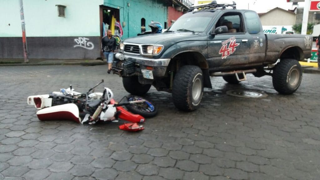 Accidente en motocicleta