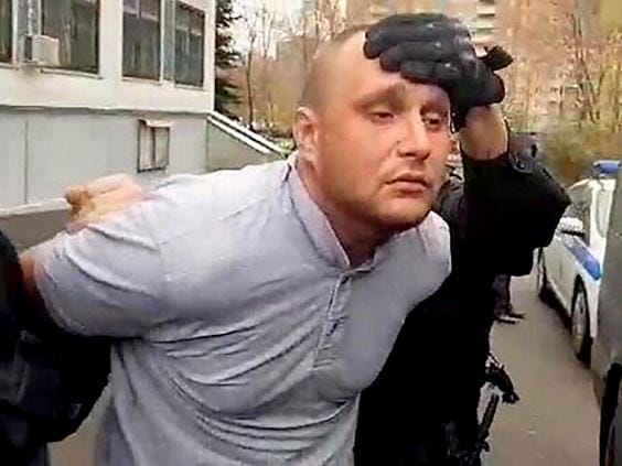 Alexander Maslennikov al momento de ser arrestado