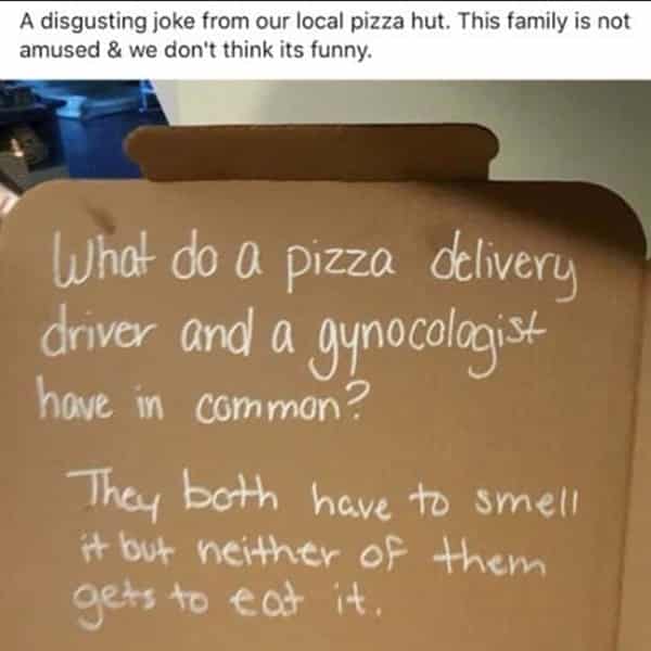 Por este chiste corrieron a una empleada de Pizza Hut