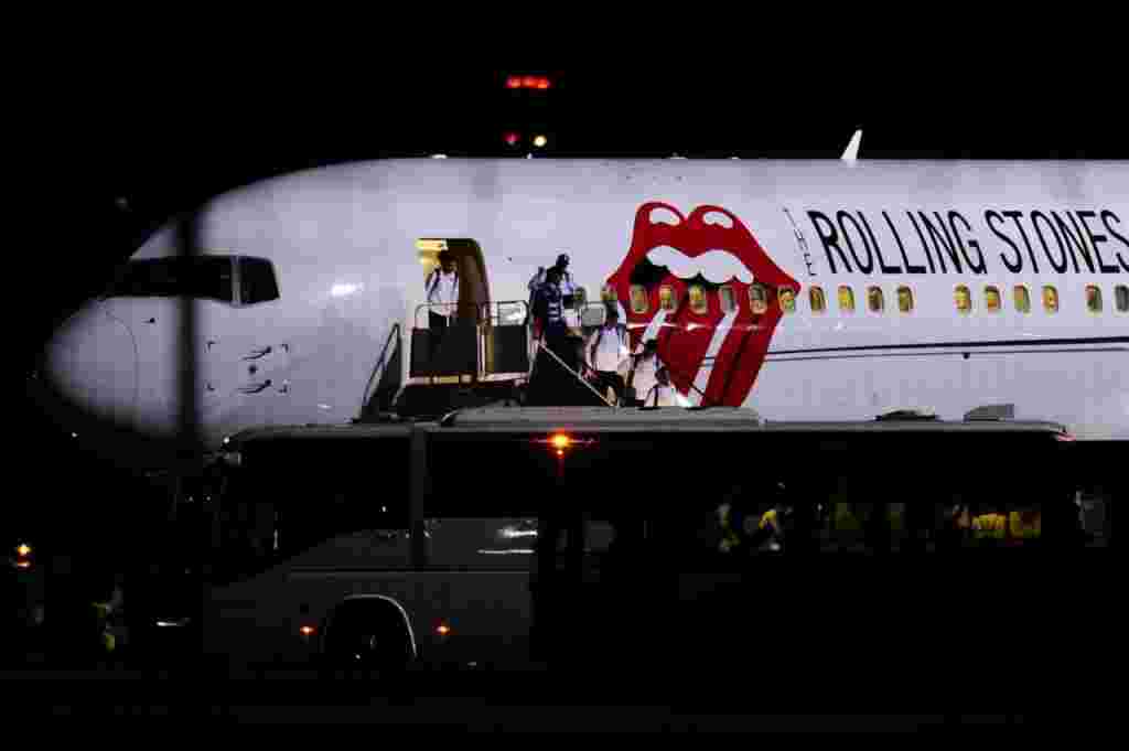 Argentina legó a Rusia a bordo del avión de la banda británica Rolling Stones