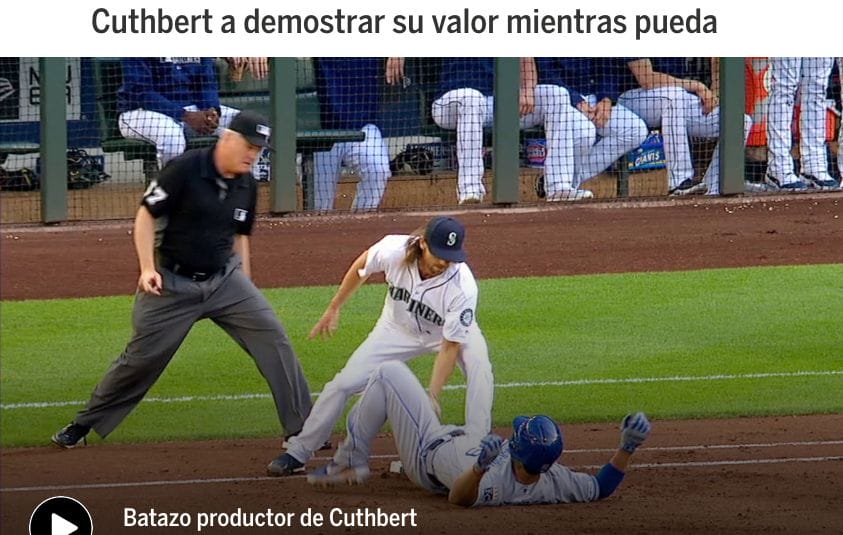 Portal MLB: Cuthbert a demostrar su valor mientras pueda