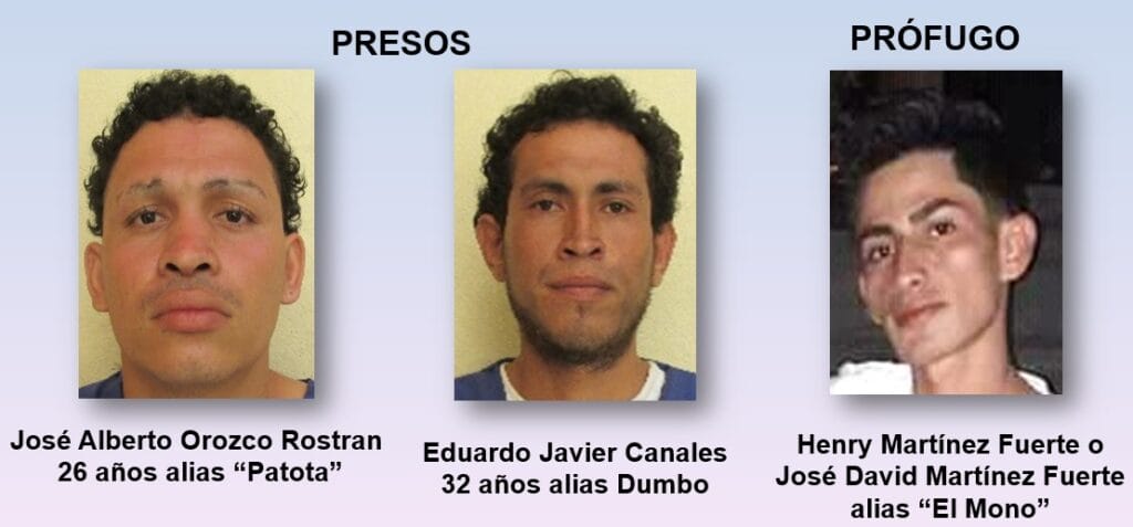 Detenidos: José Orozco, Eduardo Canales y prófugo Henry Martínez
