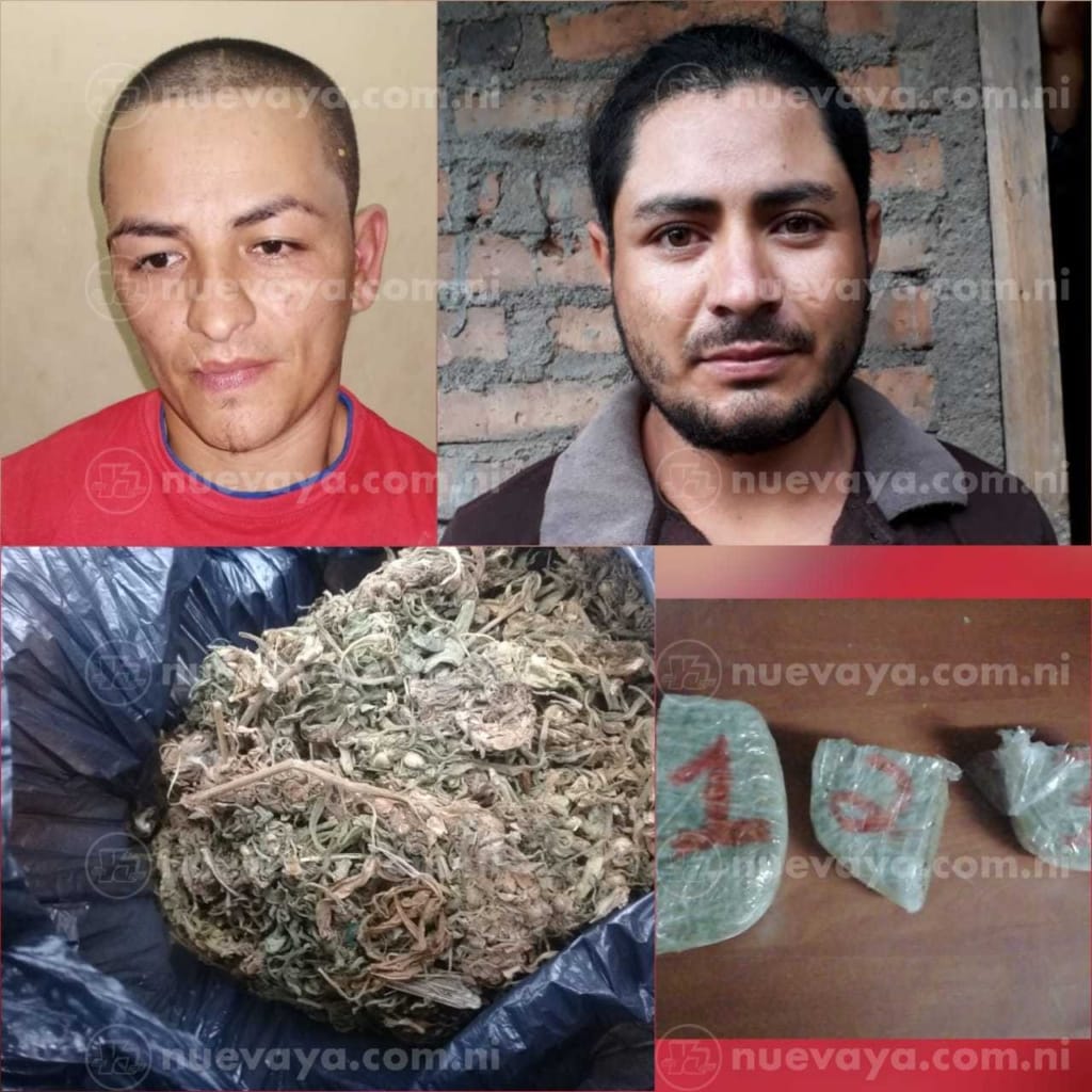 Jairo Gómez Jiménez y Yader Noguera Blandón fueron capturados con marihuana en Jinotega