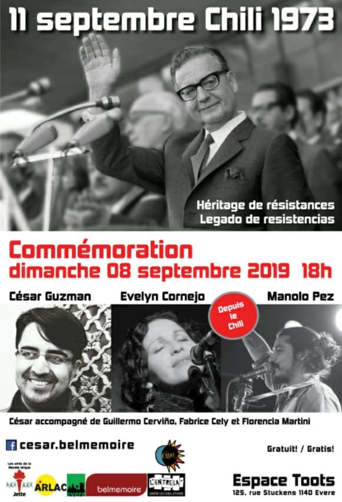 Conmemoración en Bruselas del asesinato de Salvador Allende el 11 de septiembre de 1973 en Chile