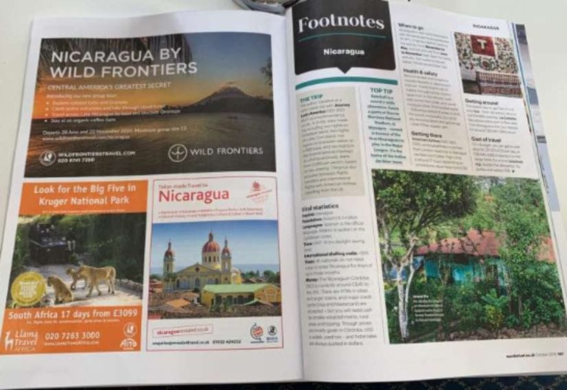 Revista Wanderlust Artículo Nicaragua