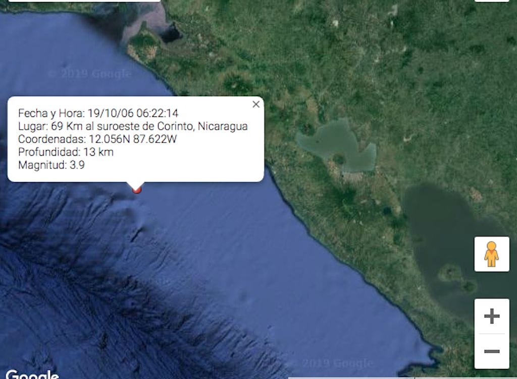 Este domingo otro sismo de 3.9 sacudió Chinandega