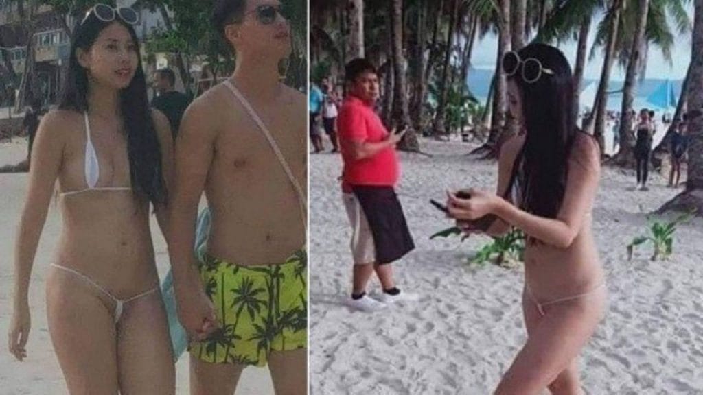 Multan a taiwanesa por andar casi desnuda en playa Boracay, Filipinas