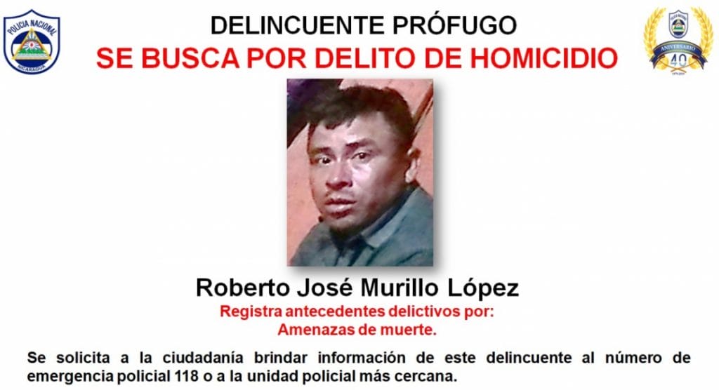 Se busca al delincuente prófugo Roberto José Murillo López