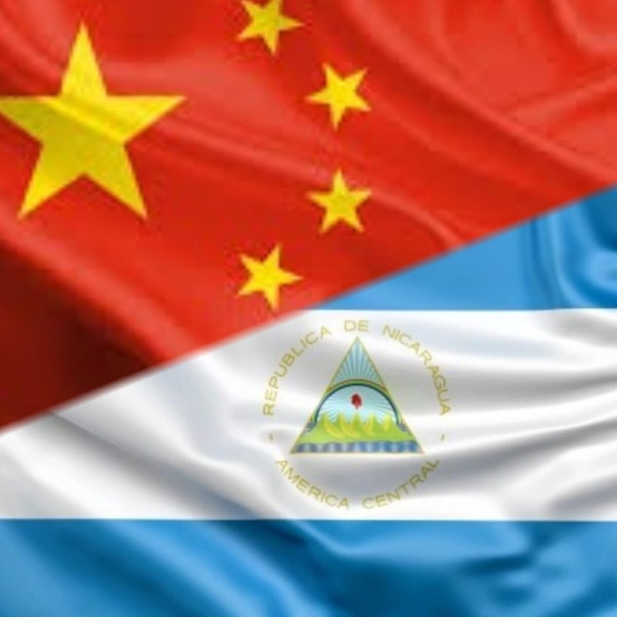 Banderas de Nicaragua y China