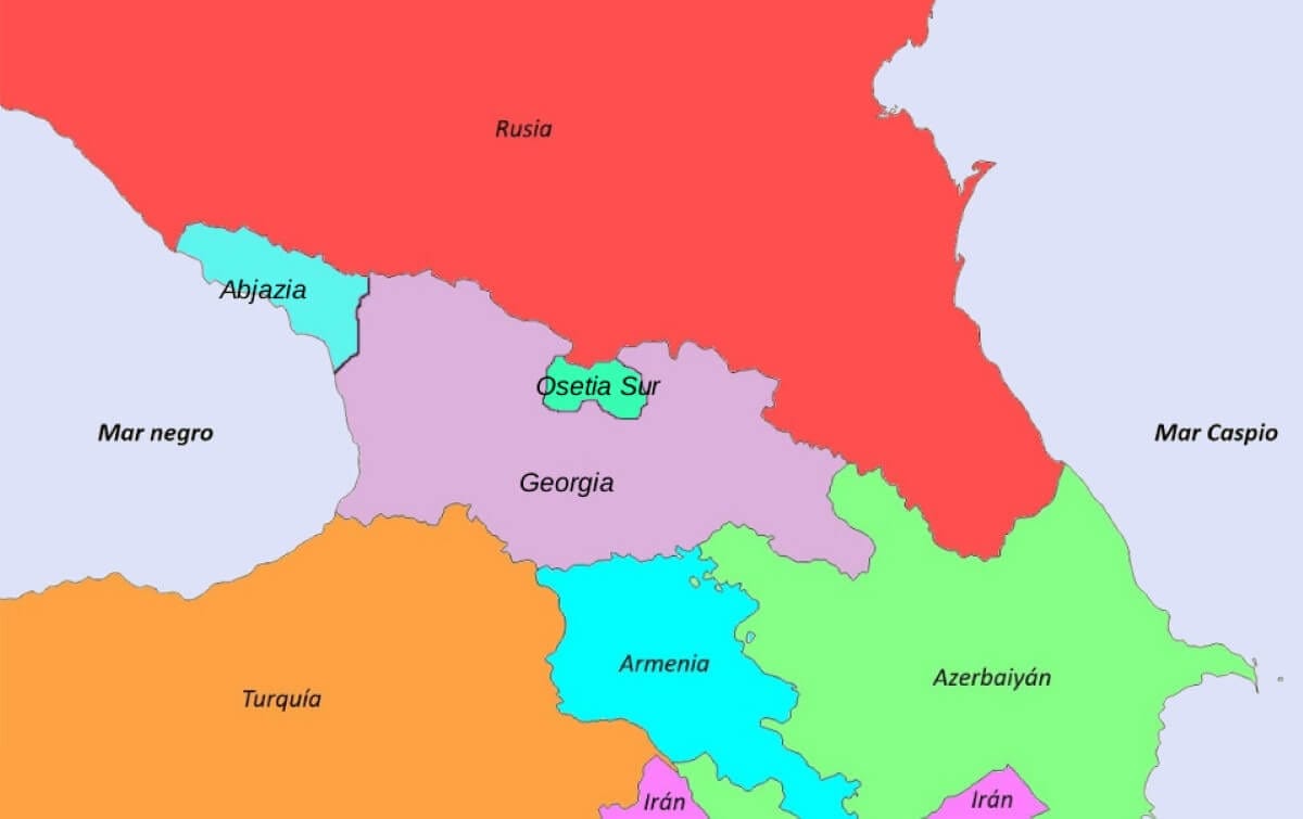 Mapa Politico de El Cáucaso